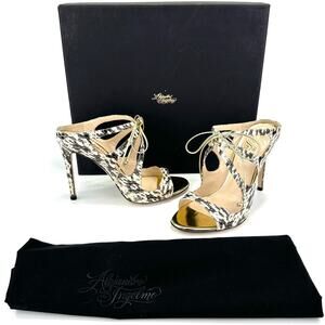 Alejandro Ingelmo Stiletto Heel Sandal Size 6.5 Snake Print Leather Slip-On New